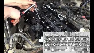 How to Remove Valve cover BMW N57 engine F10 F11 530d.