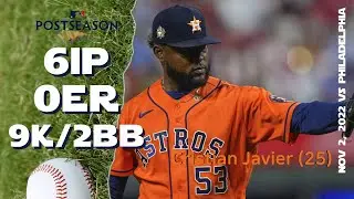 [WS game 4] Cristian Javier hitless 6 innings | Nov 2, 2022 | MLB highlights