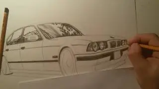 How to draw a BMW e 34 on-stage. Part No. 2