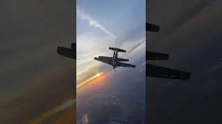 WWII Mustangs Chasing Sunset