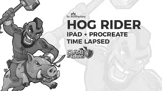 Procreate + Ipad time Lapsed Hog Rider drawing