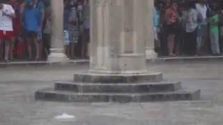 Tourists Hide Out During a Hailstorm in Dubrovnik, Croatia