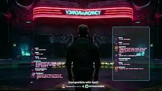 Neon Twitch Chat with Avatars, Alerts and Pronouns, Retro Neon style chat box, Emotes, Typewriter