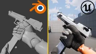 Pistol quick Blender to UE5 Workflow