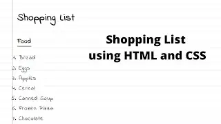 Create shopping list using HTML and CSS