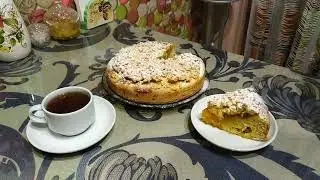 Песочный тёртый пирог с джемом.