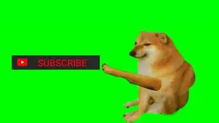 Cheems Subscribe Button Green Screen || 4k/UltraHd || Youtube Subscribe Button Green Screen