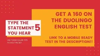 Duolingo English Test - Listen and Type - DET - The easy way out! || First Academy