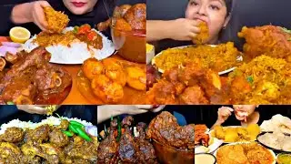 ASMR EATING SPICY CHICKEN BIRYANI, CHICKEN CURRY, MUTTON CURRY | INDIAN FOOD MUKBANG |Foodie India|