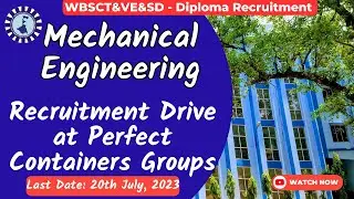Mechanical Freshers Recruitment Drive at Perfect Containers Groups || Salary 15000+