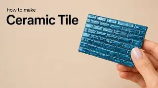 I made realistic wall tiles with air-dry clay | Miniature kitchen decor