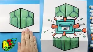 How to Draw Minecraft Guardian Folding Surprise