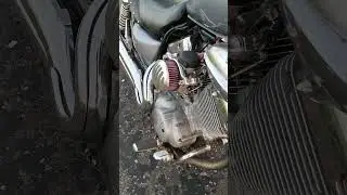 Работа Yamaha Virago 535 с одним карбюратором "KEIHIN CV40"