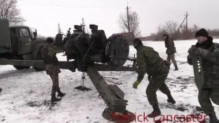 Military actions in Donbass #1: Russian Orthodox Army Training, in battle, and firing D-30 artillery