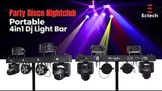 Ectech Lighting Portable Dj Lights RGBW 4in1 Moving Head Gig Bar Stage Lighting With Stand