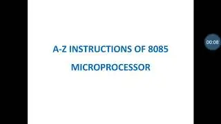 A-Z Instructions of 8085 Microprocessor