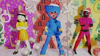 Ankha Dance Battle - Squid Game Doll vs Guard vs Huggy Wuggy - On Christmas Party - #squid #ankha