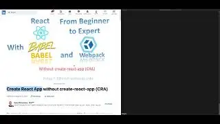 Yarn   NPM init   React from Beginner to Expert without CRA   Why React
