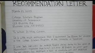 How to Write A Recommendation Letter for Students Step by Step | Writing Practices