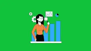 Business Growth Analytics Bar | Animated Green Screen Chart Clip