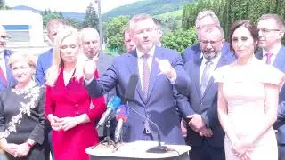 Tlačová konferencia po sneme strany Hlas-SD
