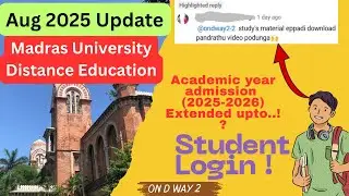 Aug 2025 Update   Madras University Distance Edu 