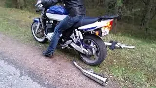 На пыче без глушителей. Suzuki gsx1400 no exhaust