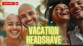 Enjoying vacation with their freshly shaved bald heads #bald #couple #vacation #girls #headshave