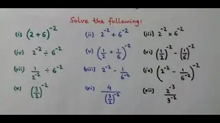 Negative exponents | Questions with Negative Powers