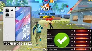 Redmi Note 13 5G free fire sensitivity setting ⚙️ | Redmi Note 13 5G free fire headshot setting ⚙️