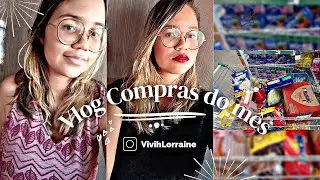 VLOG COMPRAS DO MÊS ! QUANTO GASTAMOS? MOSTREI VALORES