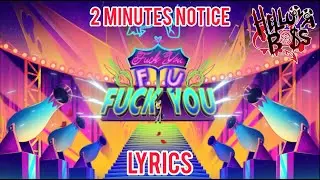 2 Minutes notice song Lyrics (Helluva boss S2 Ep7)