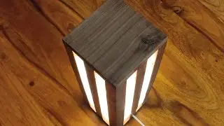 Night lamp made of wood and resin