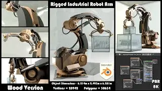 Rigged Industrial Robot Arm (Wooden Version)