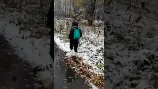 первый снег в октябре в Томске