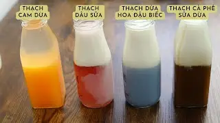 4 biến tấu cho đồ uống thạch mát lạnh: cà phê sữa, dừa dầm, thạch trái cây kem sữa