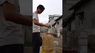 TrickShot! drop the bottle using plastic flap. #Shorts
