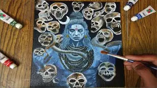 lord shiva drawing || Har Har Mahadev  || How to draw Lord Shiva |  Acrylic painting 🕉️🙏