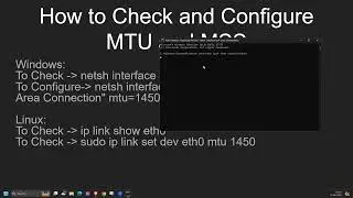 How to Check and Configure MTU and MSS #network #networking #windows #linux