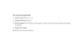 Deep Learning: 04: Learning Algorithm Overview