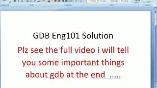 eng 101 GDB solutions fall 2020 virtual university vu