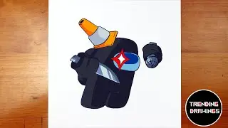 How To Draw FNF MOD Character - Black Impostor Easy Step by Step