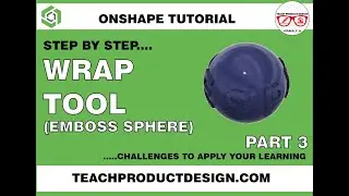 Onshape Tutorial. How to create a WRAP on a SPHERE?? Step by step guide.