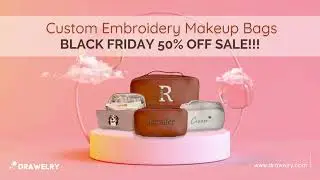 Drawelry Personalized embroidery Makeup Bags on SALE - BLACK FRIDYA DEALS #drawelry #blackfriday
