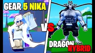 QUAL A MELHOR NO ONE FRUIT SIMULATOR GEAR 5 NIKA vs DRAGON HYBRID? - ROBLOX