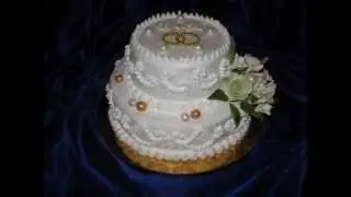 Свадебный Торт с Цветами из Сахарной Мастики .