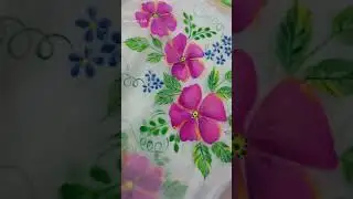 Simple and Easy fabric painting on saree
