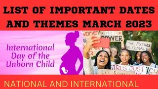 March 2023: Full List of important National and International Days | Special days in March 2023