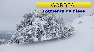 Gorbea tormenta de Nieve  y esqui de montaña