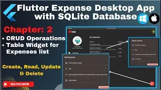 Chapter 2 - Flutter SQLite Expense Desktop App | Complete CRUD | Side Menu layout | Dark & light